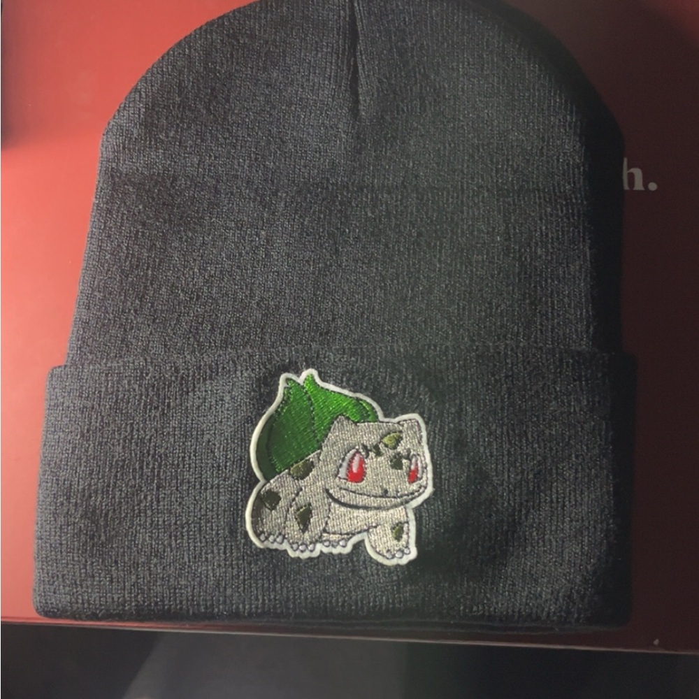 Black Beanie with Bulbasaur Patch
